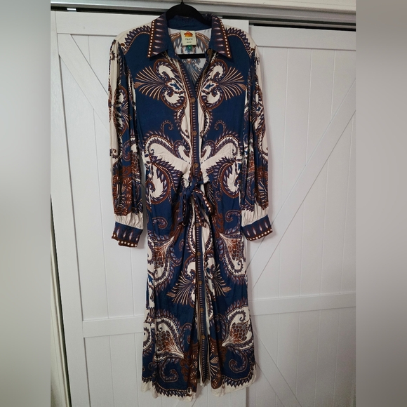 FARM Rio Blue Arabesque Mididress - Picture 6 of 7